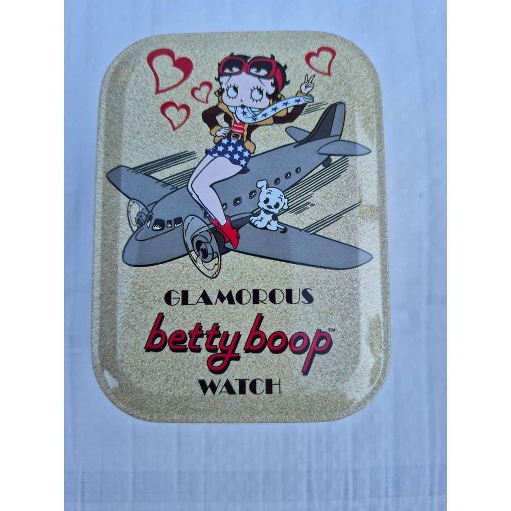 Vintage 2004 Glamorous Betty Boop Watch Valdawn FSC 53294-1 with Tin Box